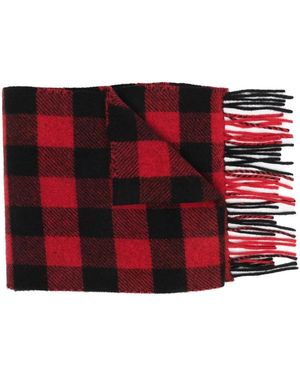 Woolrich Karierter Schal Mit Fransen - Rot