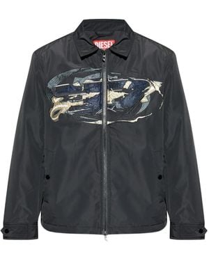 DIESEL Embroidered Panel Jacket - Black