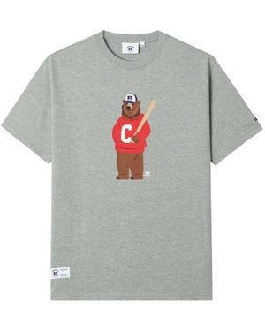 Chocoolate Bear-Print T-Shirt - Grey