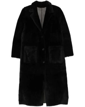 Arma Lambskin Single-Breasted Coat - Black