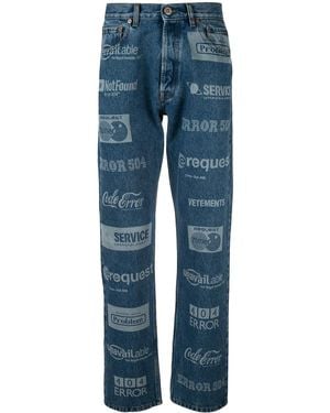 Vetements Fully Branded Jeans - Blue