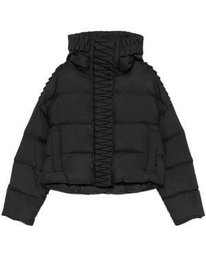 RAXXY Quilted Hooded Puffer Jacket - Black