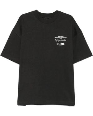 WRSTBHVR Studio V13 Logo-Print Drop-Shoulder T-Shirt - Black