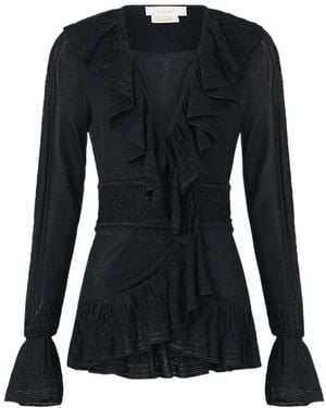 CAMILLA V-Neck Blouse - Black