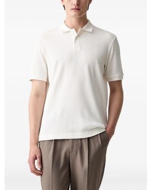 Marc O' Polo Ribbed-Knit Short-Sleeve Polo Shirt - White