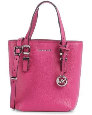 Michael Kors Buckle-Detail Leather Tote Bag - Pink