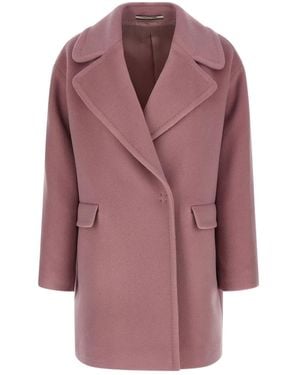 Tagliatore Astrid Double-Breasted Flap Coat - Purple