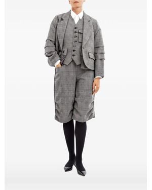 Comme des Garçons Check Tiered-Sleeve Jacket - Grey
