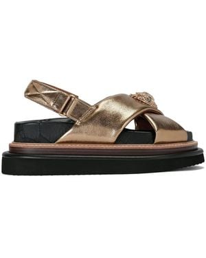 Kurt Geiger Leather Orson Cross-Over Sandals - Brown