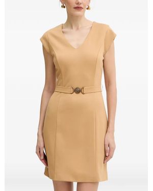 Guess Belted V-Neck Mini Dress - Natural