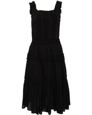 B+ AB Polka Dot Cotton Midi Dress - Black
