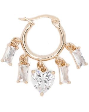 Maje Heart Zirconia Brass Earrings - White