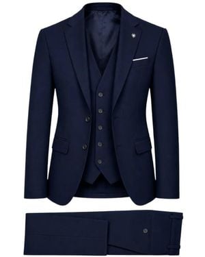 Manuel Ritz Single-Breasted Three-Piece Suit - Blue