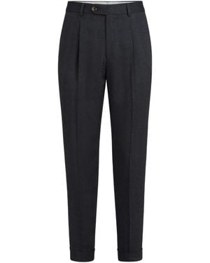 Brunello Cucinelli Chevron Trousers - Blue