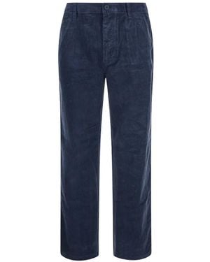 Calvin Klein Straight-Leg Corduroy Trousers - Blue