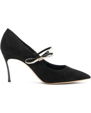 Casadei Starsway ビジュートリム パンプス 80mm - ブラック