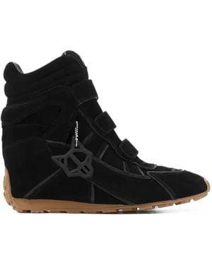 Naked Wolfe Element Touch-Strap Wedge Trainers - Black