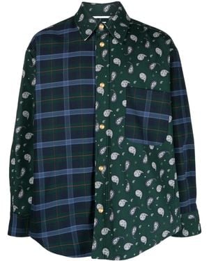 Thom Browne Oversize Mix-Printed Shirt Jacket - Green