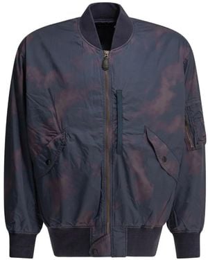 Beams Plus Veste Bomber Zippée Mil Flight À Motif Tie Dye - Blue