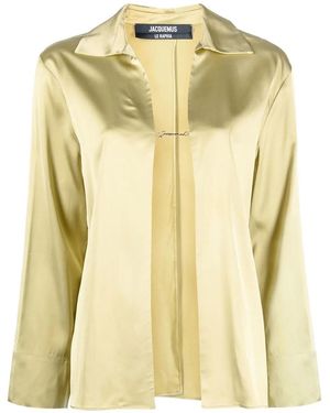 Jacquemus Logo-Plaque Blouse - Yellow