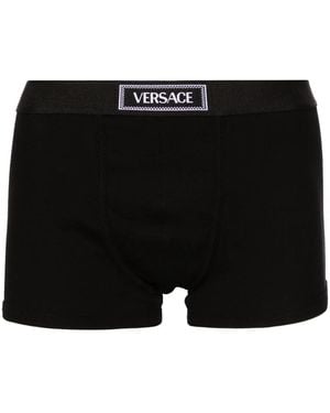Versace Cotton Ribbed Trunks - Black