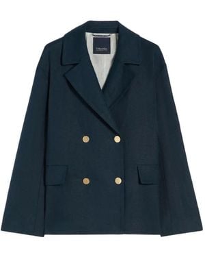 Max Mara Double-Breasted Blazer - Blue