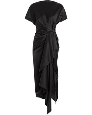 ROKSANDA Zoa Twisted-Detail Ruffled Midi Dress - Black