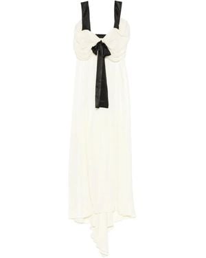 Siedres Élodie Bow-Detail Asymmetrical Dress - White