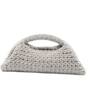HIBOURAMA Pochette À Ornements En Cristal Olivia - Blanc