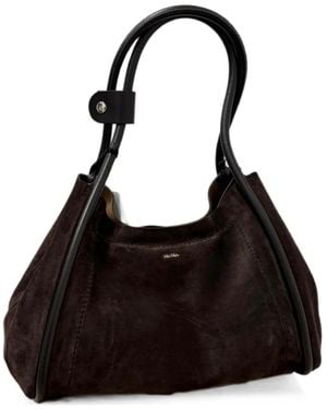 Max Mara Schultertasche Mit Wildlederbesatz - Schwarz