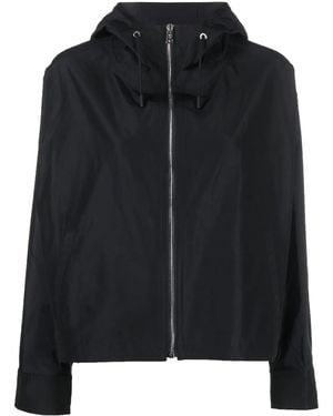 Yves Salomon Zip-Up Hooded Jacket - Black
