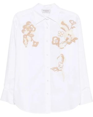 ERMANNO FIRENZE Camisa Con Bordado Floral - Blanco