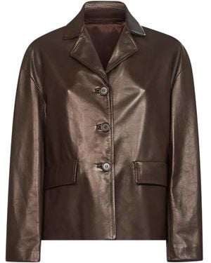 Salvatore Santoro Buttoned Leather Jacket - Brown