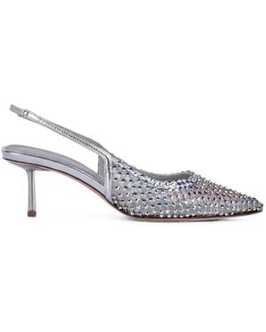 Le Silla Crystal-Embellished Mesh Sandals - White