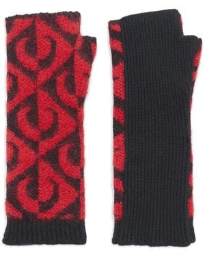 Marine Serre Moon Fingerless Gloves - Red