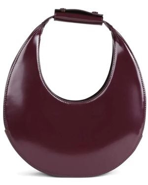 STAUD Sac Cabas Moon Crescent En Cuir Verni - Violet