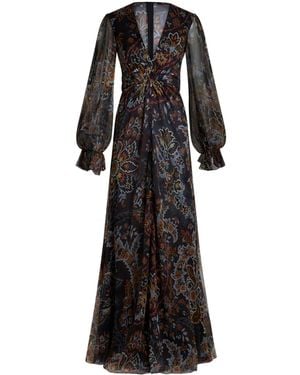 Etro Paisley Printed Silk Dress - Black