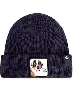 Goorin Bros Gerippte The Top Beanie Mit Hundepatch - Blau