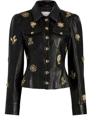 Cinq À Sept Leila Sarita Embellished-Leather Jacket - Black