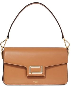 Lancel Leather Medium Flap Bag - Brown