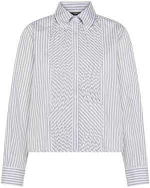 Seventy Ruffled Striped Shirt - White