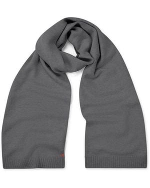 Chinti & Parker Decorative-Stitching Scarf - Grey