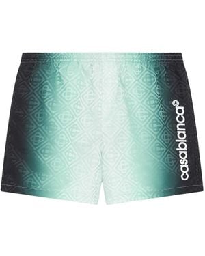 CASABLANCA Ombré Monogram Swim Shorts - Green