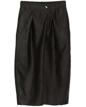 SOH Pleated Silk Trousers - Black