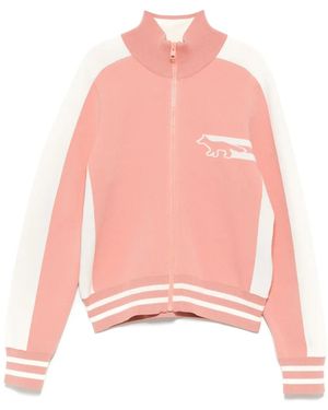 Maison Kitsuné Flash Fox Zipped Cardigan - Pink
