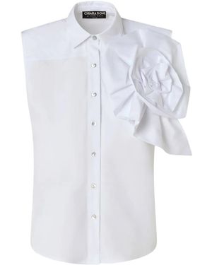 La Petite Robe Di Chiara Boni Chemise Sans Manches À Appliqué Floral - Blanc