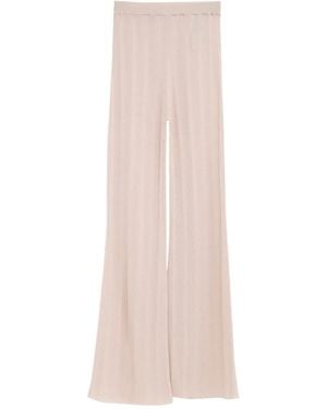 Jil Sander Ribbed-Knit Trousers - Natural