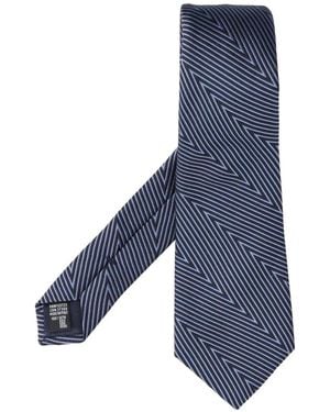 Giorgio Armani Zigzag-Pattern Silk Tie - Blue