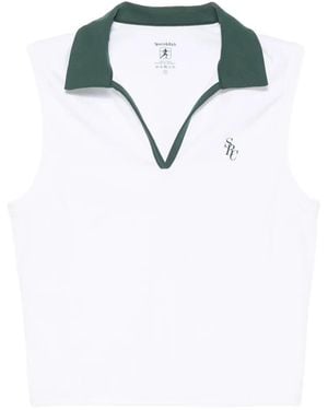 Sporty & Rich Logo-Embroidered Sleeveless Top - White