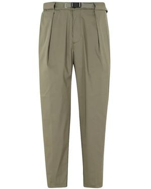 White Sand Belted Pleated Trousers - Green